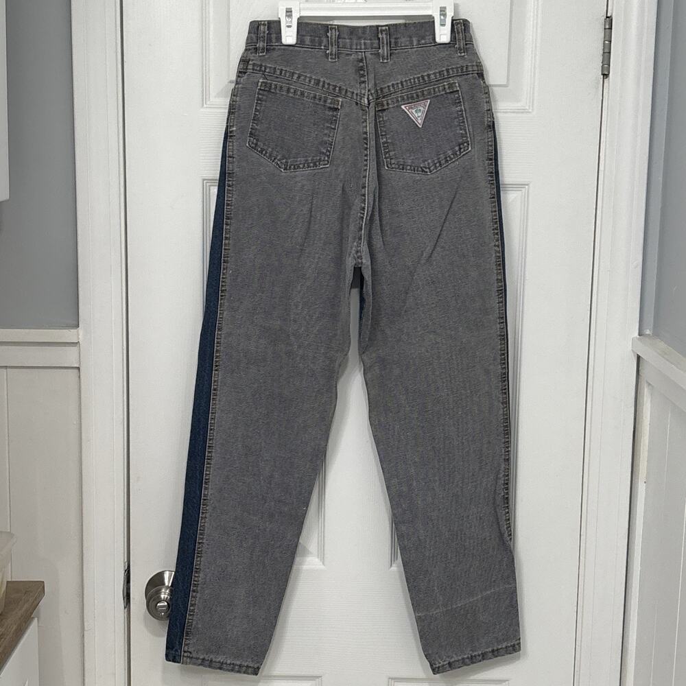 Vintage 90s Palmetto High Rise Jeans Women 9 Color block Tapered USA Cotton - Picture 7 of 11